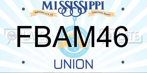 FBAM46 Mississippi License Plate