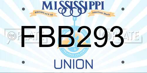 FBB293 Mississippi License Plate