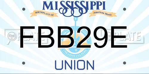 FBB29E Mississippi License Plate