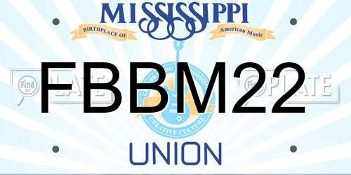 FBBM22 Mississippi License Plate
