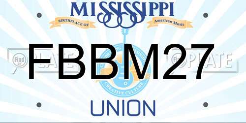 FBBM27 Mississippi License Plate