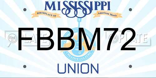 FBBM72 Mississippi License Plate
