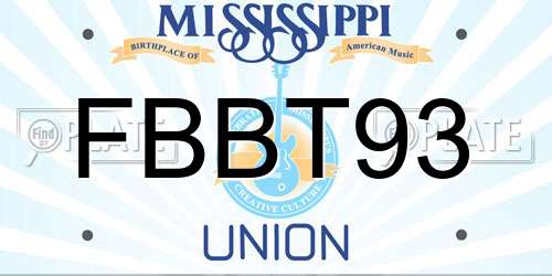 FBBT93 Mississippi License Plate