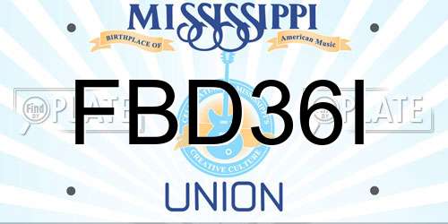 FBD36I Mississippi License Plate