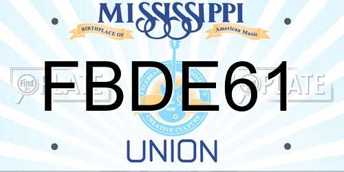 FBDE61 Mississippi License Plate