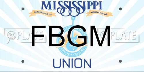FBGM Mississippi License Plate