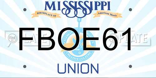 FBOE61 Mississippi License Plate