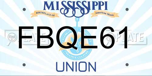 FBQE61 Mississippi License Plate