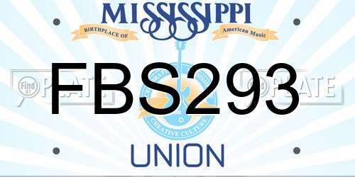 FBS293 Mississippi License Plate