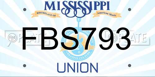FBS793 Mississippi License Plate