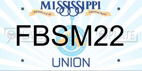 FBSM22 Mississippi License Plate