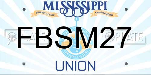 FBSM27 Mississippi License Plate