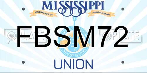 FBSM72 Mississippi License Plate