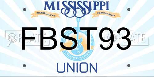 FBST93 Mississippi License Plate