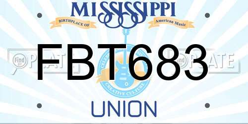 FBT683 Mississippi License Plate
