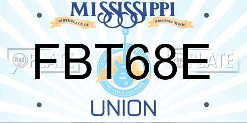 FBT68E Mississippi License Plate
