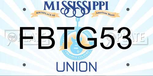 FBTG53 Mississippi License Plate