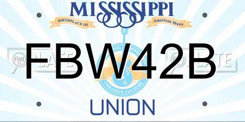 FBW42B Mississippi License Plate