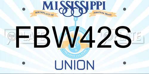 FBW42S Mississippi License Plate