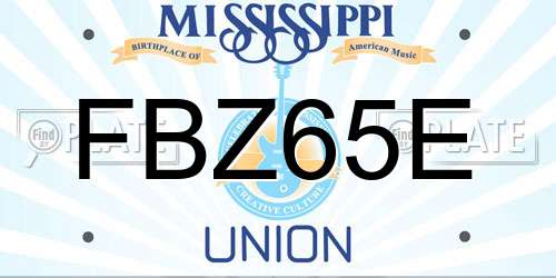 FBZ65E Mississippi License Plate