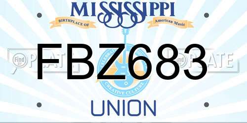 FBZ683 Mississippi License Plate