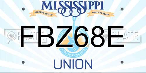FBZ68E Mississippi License Plate
