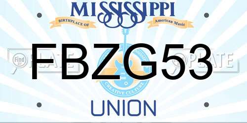 FBZG53 Mississippi License Plate