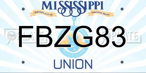 FBZG83 Mississippi License Plate