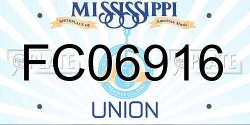 FC06916 Mississippi License Plate