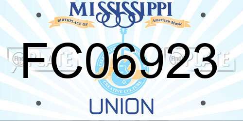 FC06923 Mississippi License Plate