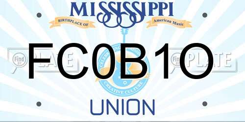 FC0B1O Mississippi License Plate