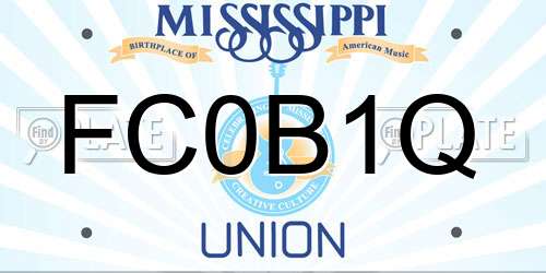 FC0B1Q Mississippi License Plate