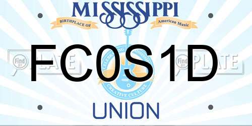 FC0S1D Mississippi License Plate