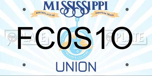 FC0S1O Mississippi License Plate