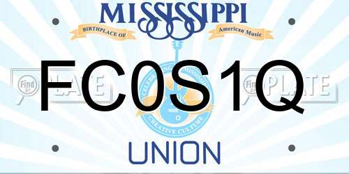 FC0S1Q Mississippi License Plate