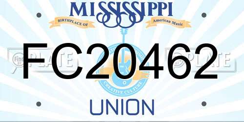FC20462 Mississippi License Plate