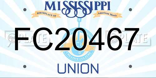 FC20467 Mississippi License Plate