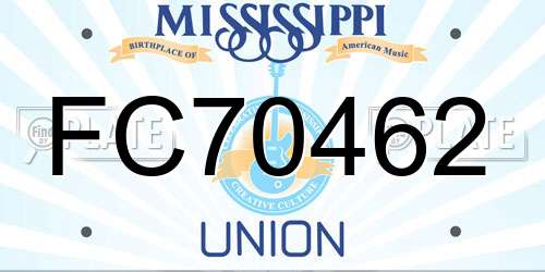 FC70462 Mississippi License Plate