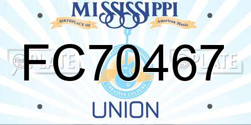 FC70467 Mississippi License Plate