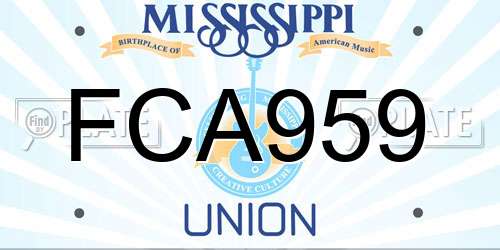 FCA959 Mississippi License Plate