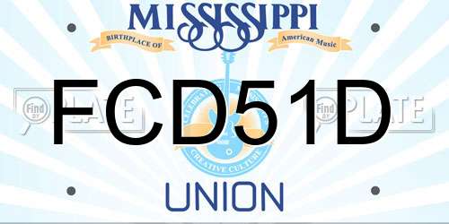 FCD51D Mississippi License Plate