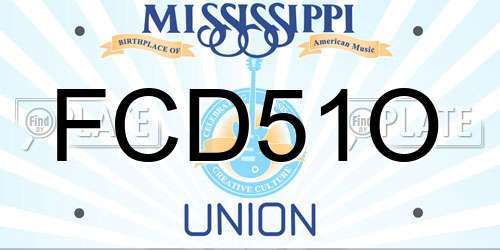 FCD51O Mississippi License Plate