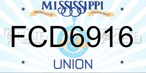 FCD6916 Mississippi License Plate