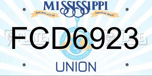 FCD6923 Mississippi License Plate