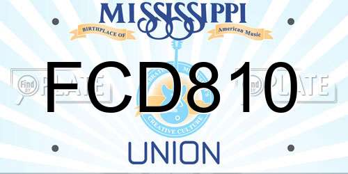 FCD810 Mississippi License Plate