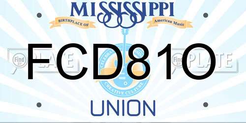 FCD81O Mississippi License Plate