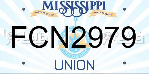 FCN2979 Mississippi License Plate