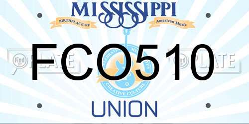 FCO510 Mississippi License Plate