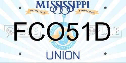 FCO51D Mississippi License Plate