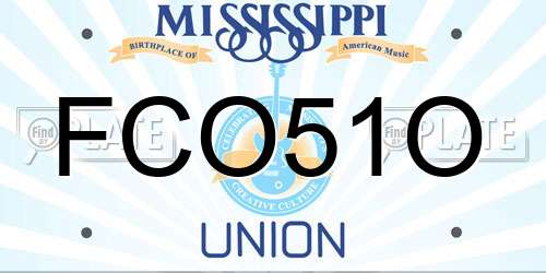 FCO51O Mississippi License Plate